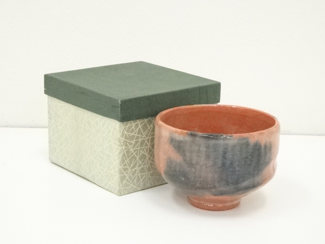 JAPANESE TEA CEREMONY / RED RAKU TEA BOWL CHAWAN